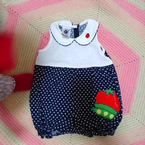 Good Lad romper with tomato and peas->bundle 5 for $25 - Picture 1 of 4